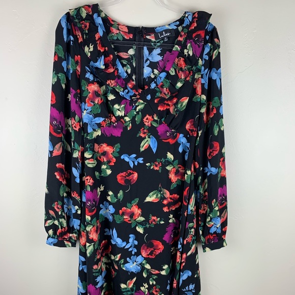 Lulus floral midi dress with ruffle detailing - Picture 1 of 4